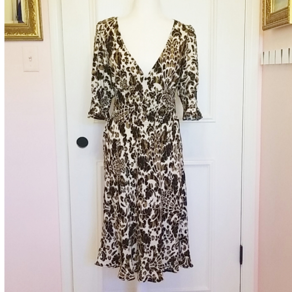 DIANE VON FURSTENBERG damask silk dress
